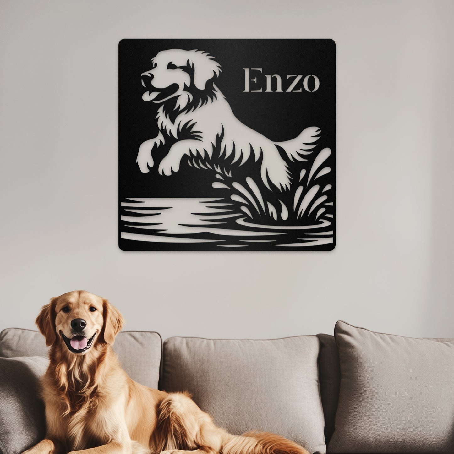 Golden Retriever Metal Wall Art