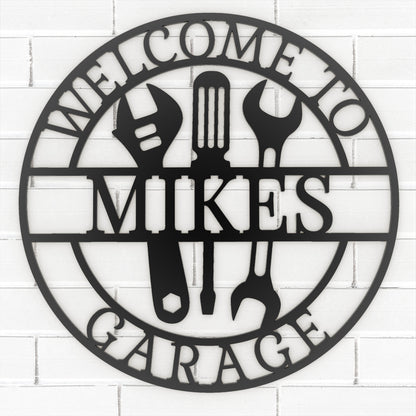 Personalized Garage Metal Art