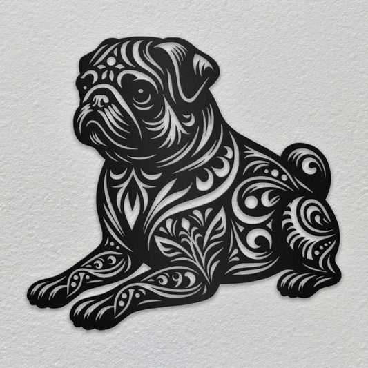 Pug Metal Wall Art