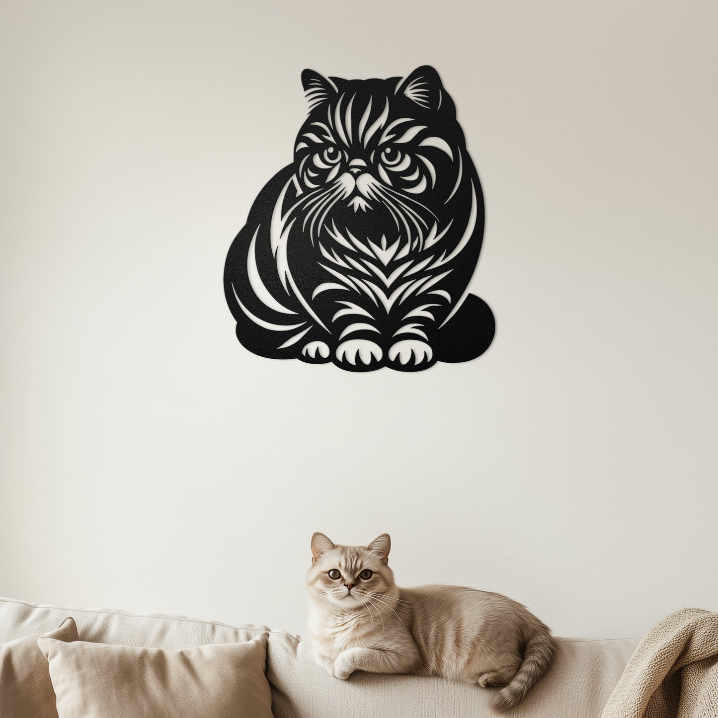 Exotic Shorthair Cat Metal Wall Art