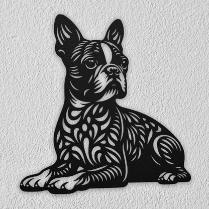 Boston Terrier Metal Wall Art