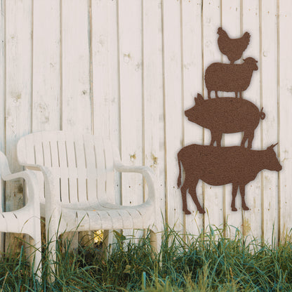 Farm Animals Metal Wall Art