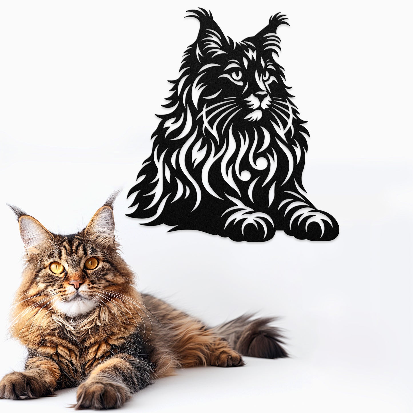 Maine Coon Cat Metal Wall Art