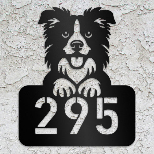 Border Collie Address Sign