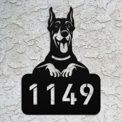 Doberman Pinscher Address Sign