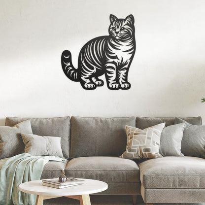 American Shorthair Cat Metal Wall Art