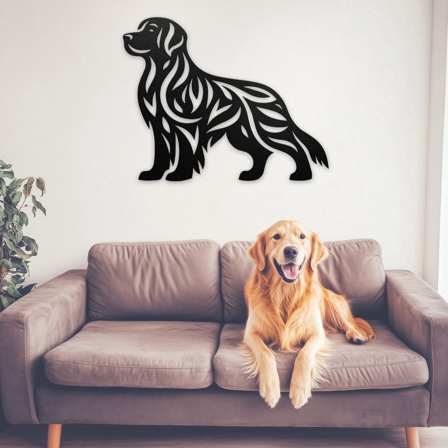 Golden Retriever Metal Wall Art