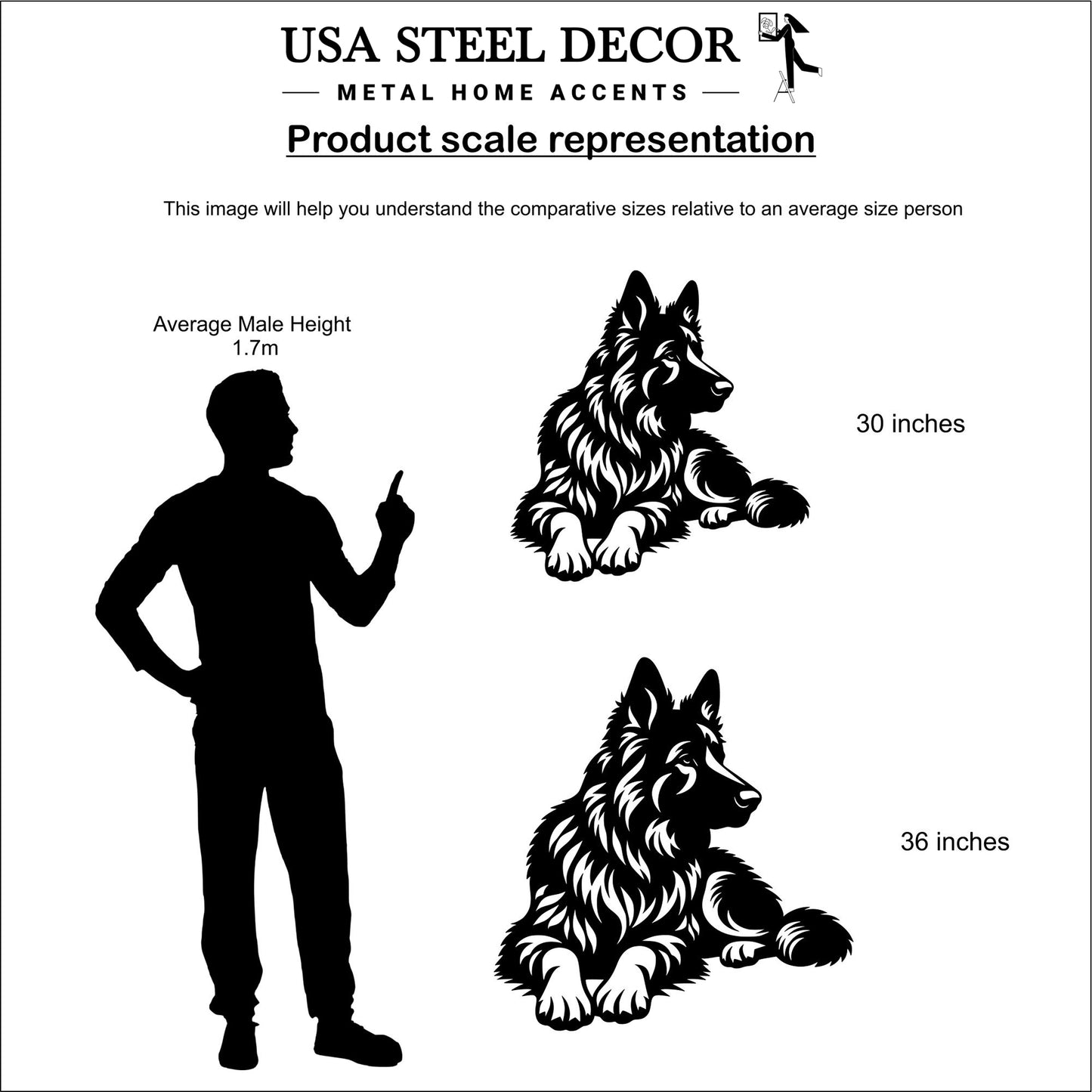 German Shepherd Metal Wall Art