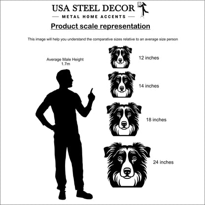 Border Collie Metal Wall Art