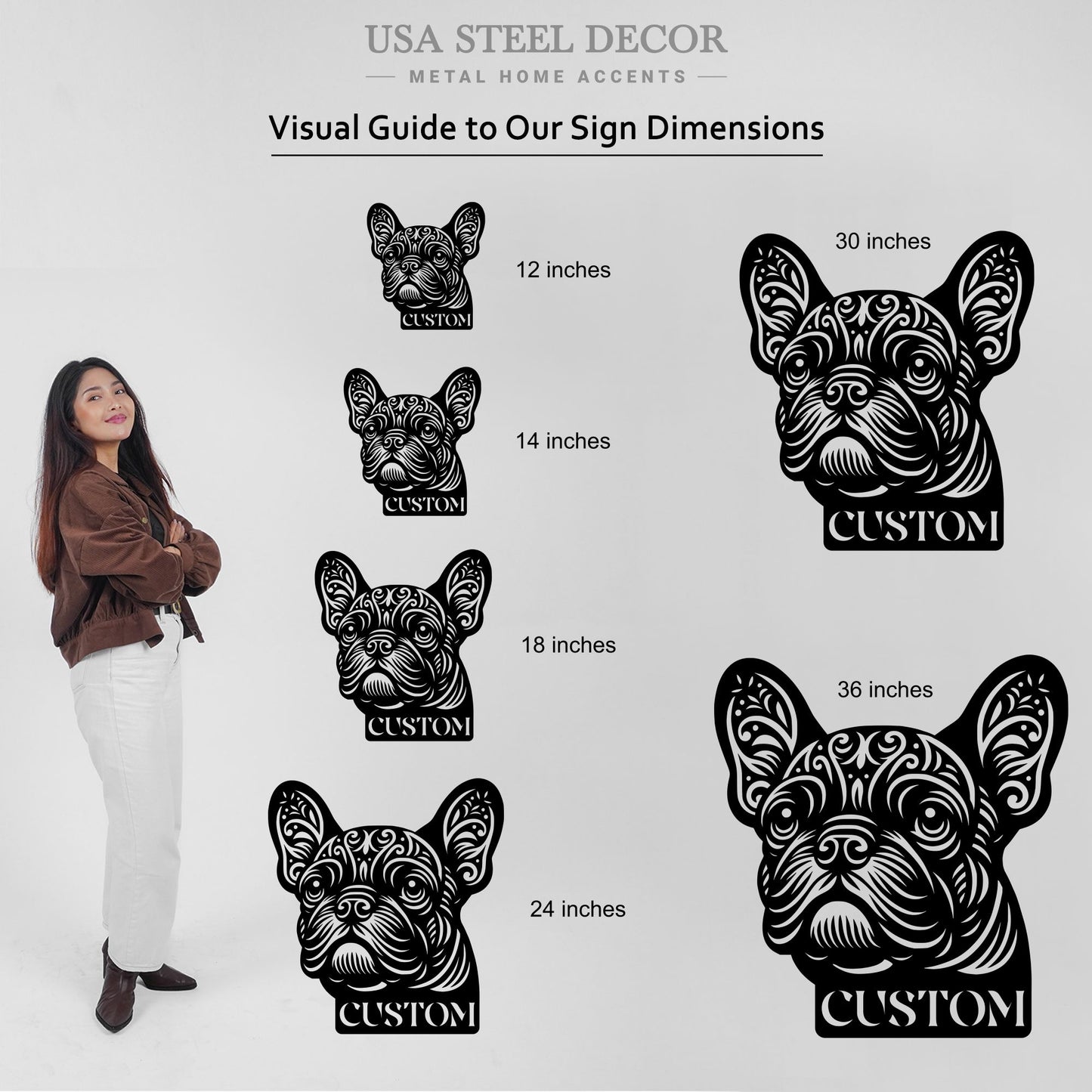 French Bulldog Metal Art