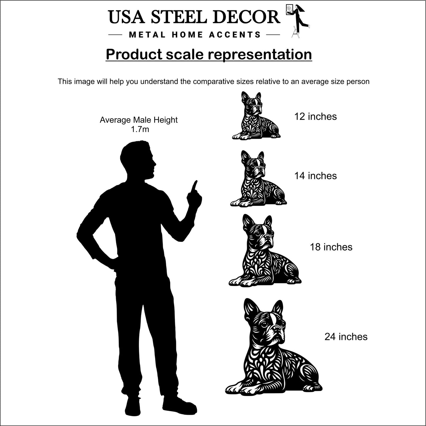 Boston Terrier Metal Wall Art