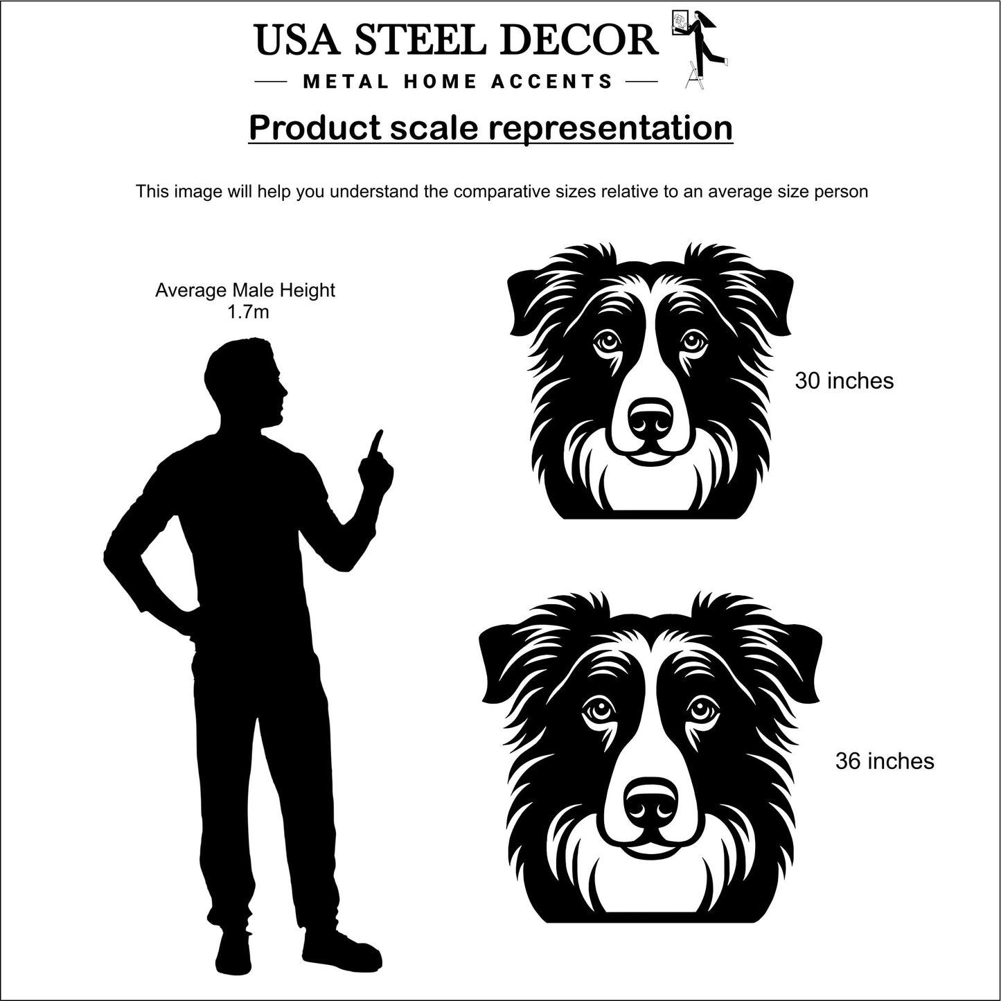 Border Collie Metal Wall Art