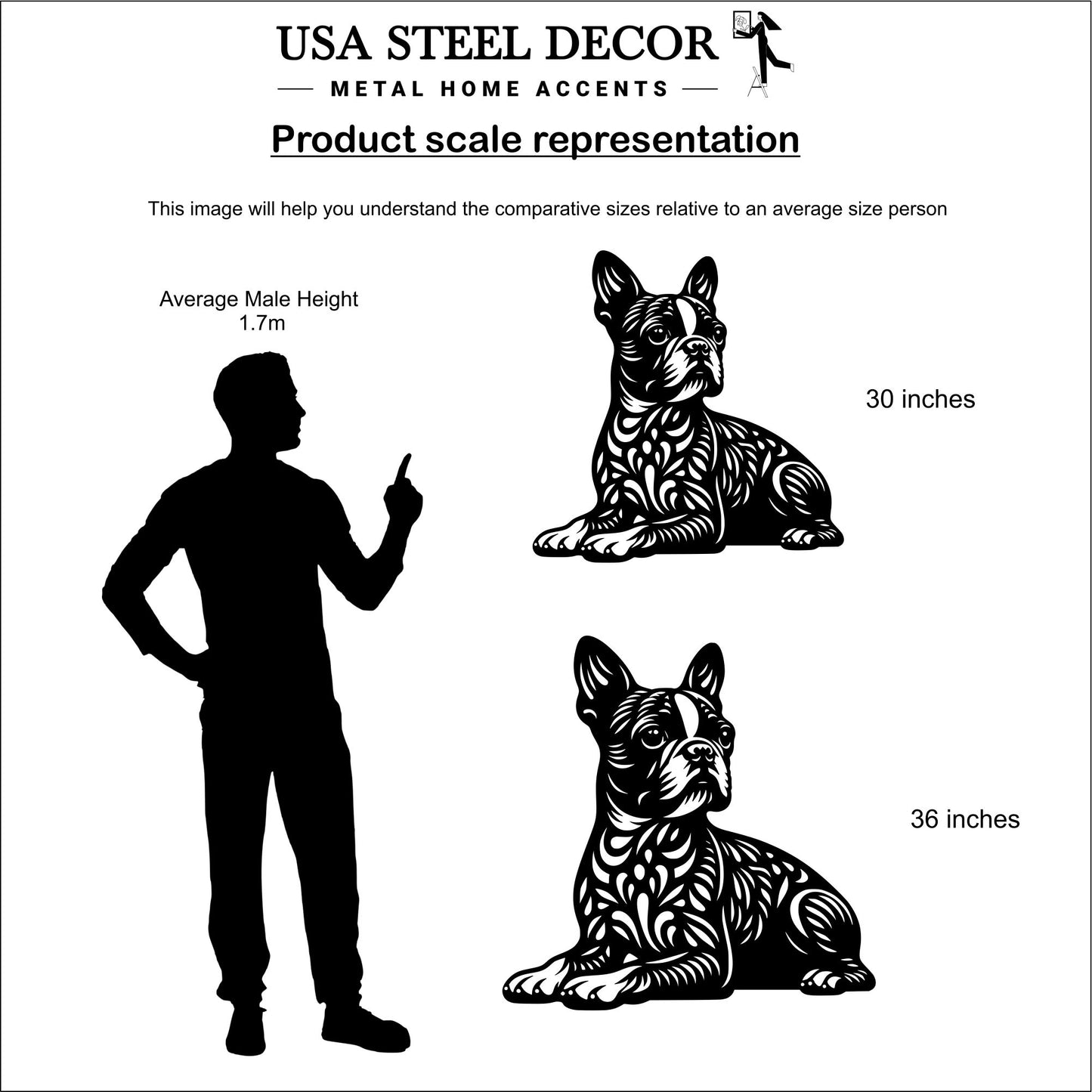 Boston Terrier Metal Wall Art