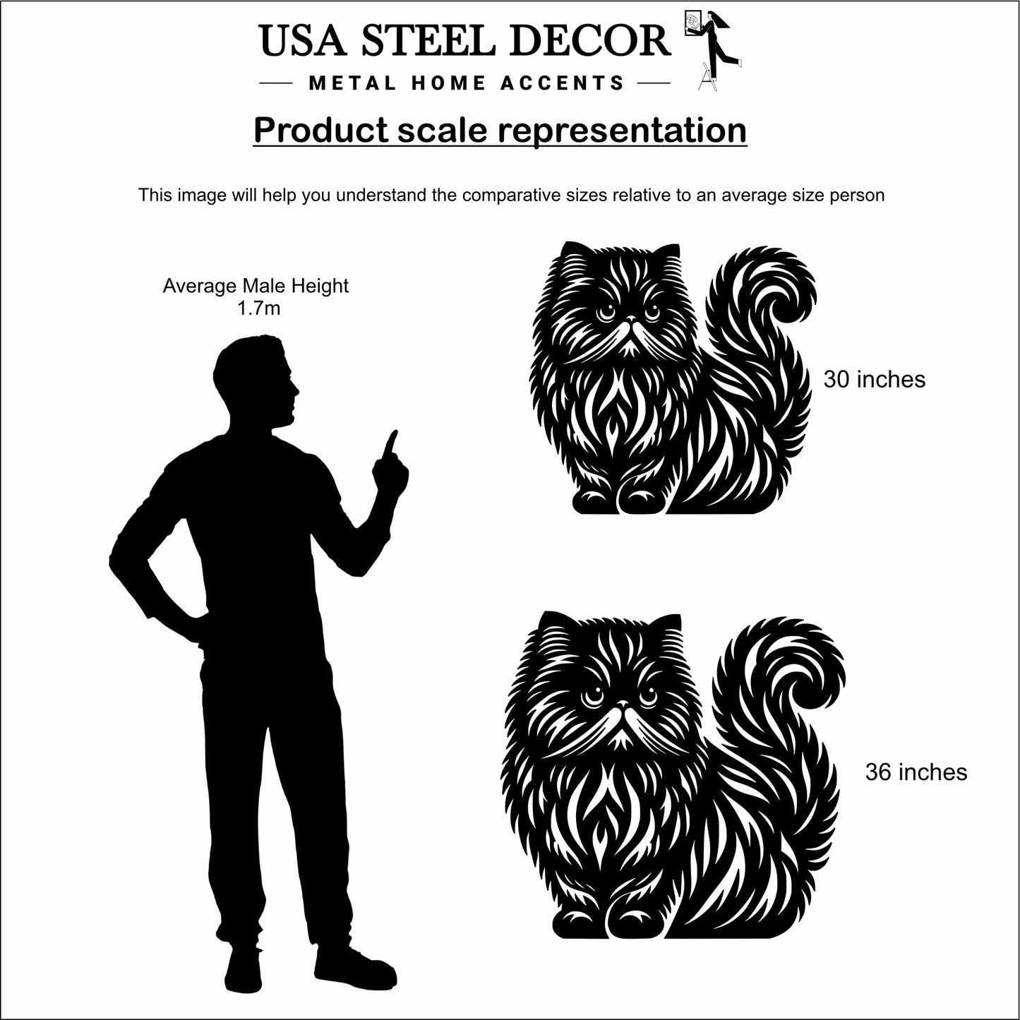 Persian Cat Metal Wall Art