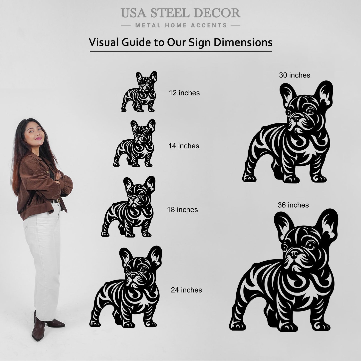 French Bulldog Metal Wall Art