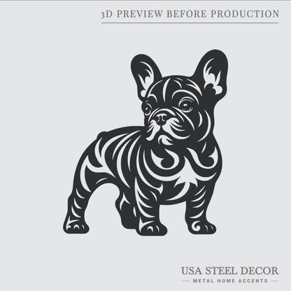 French Bulldog Metal Wall Art