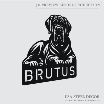 Mastiff Metal Art