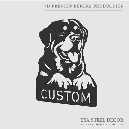 Personalized Rottweiler Metal Wall Art